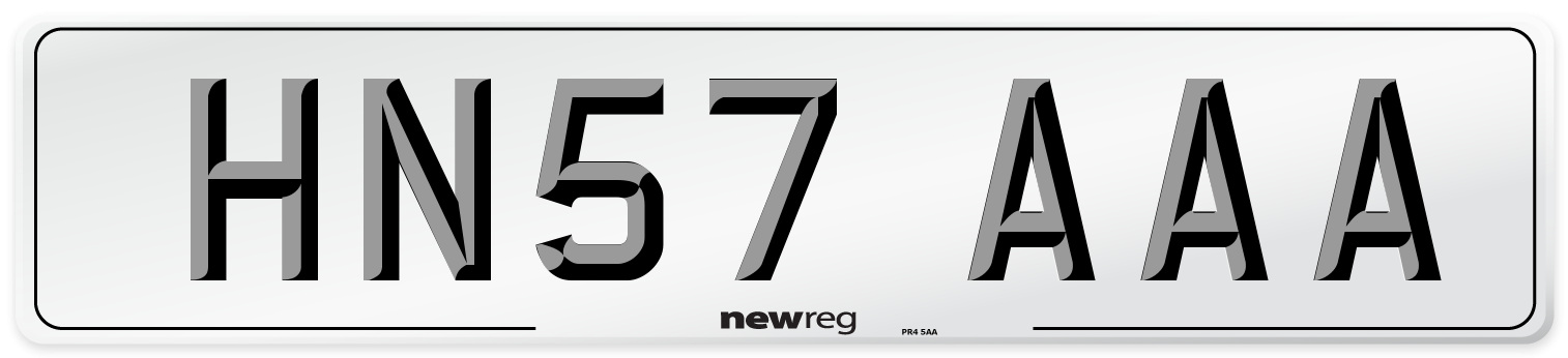 HN57 AAA Number Plate from New Reg